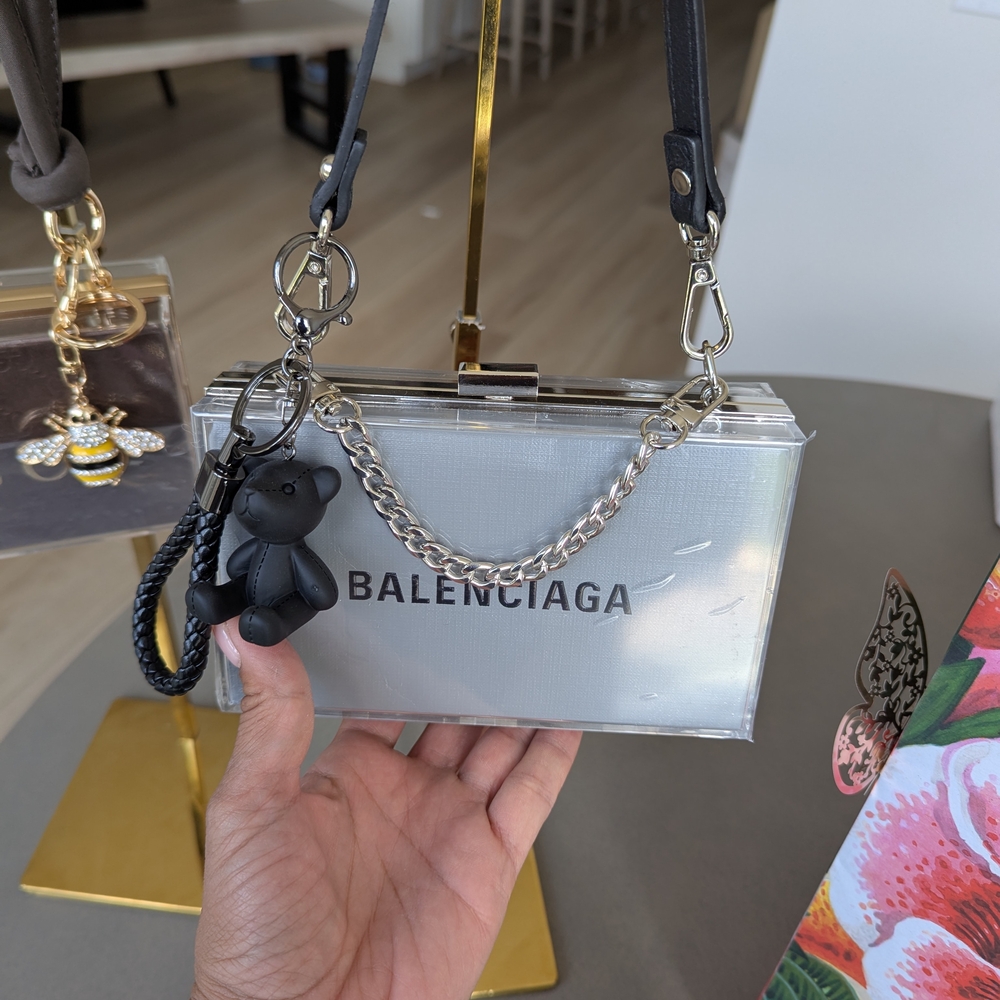 SOLD | Balenciaga Upcycled Paper Shopping Bag Acrylic Clutch